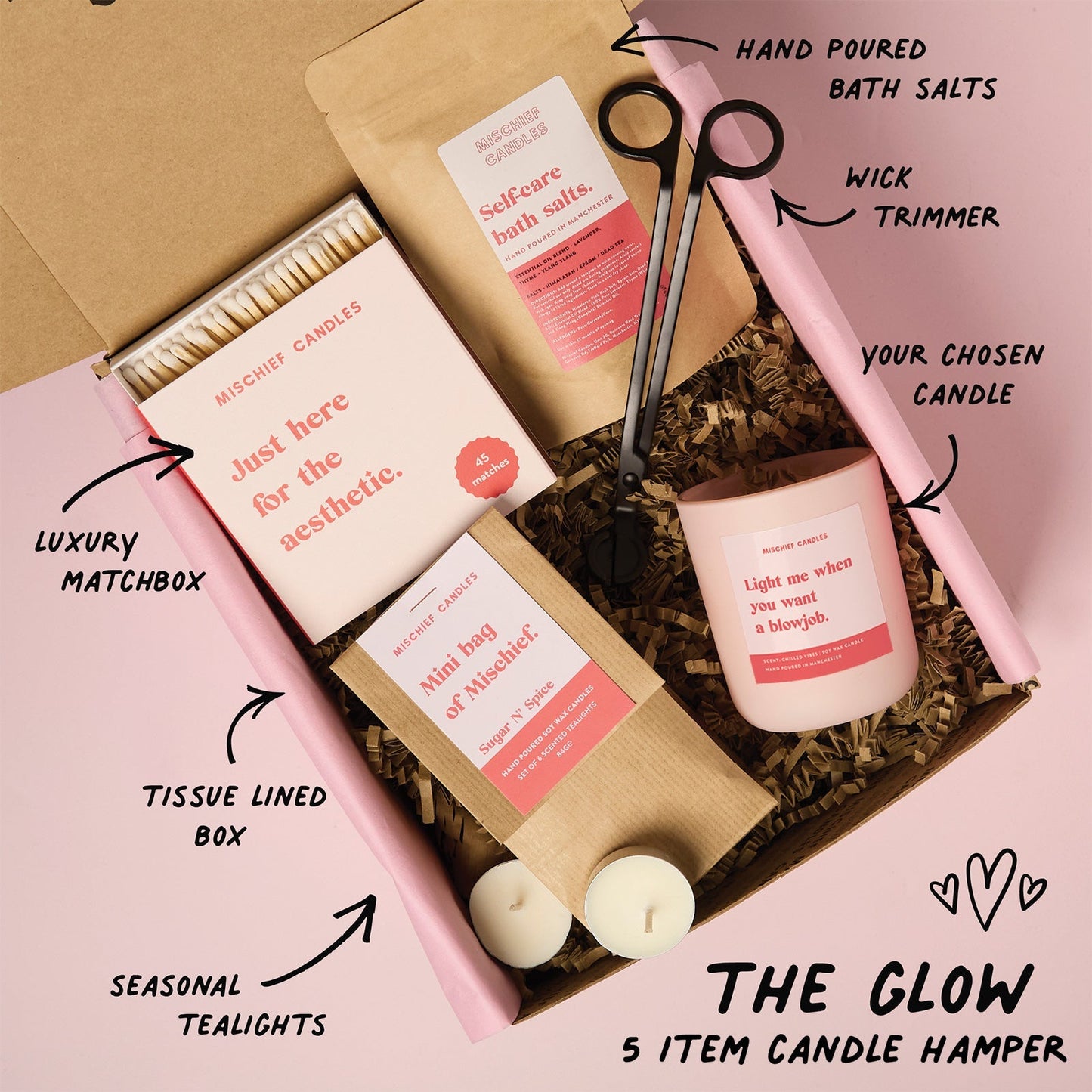 Funny Boyfriend Gift Want a Blowjob Funny Candle - Chilled Vibes (Eucalyptus & Fresh Citrus) / 20cl - 160g Candle / The Glow - 5 Item Hamper