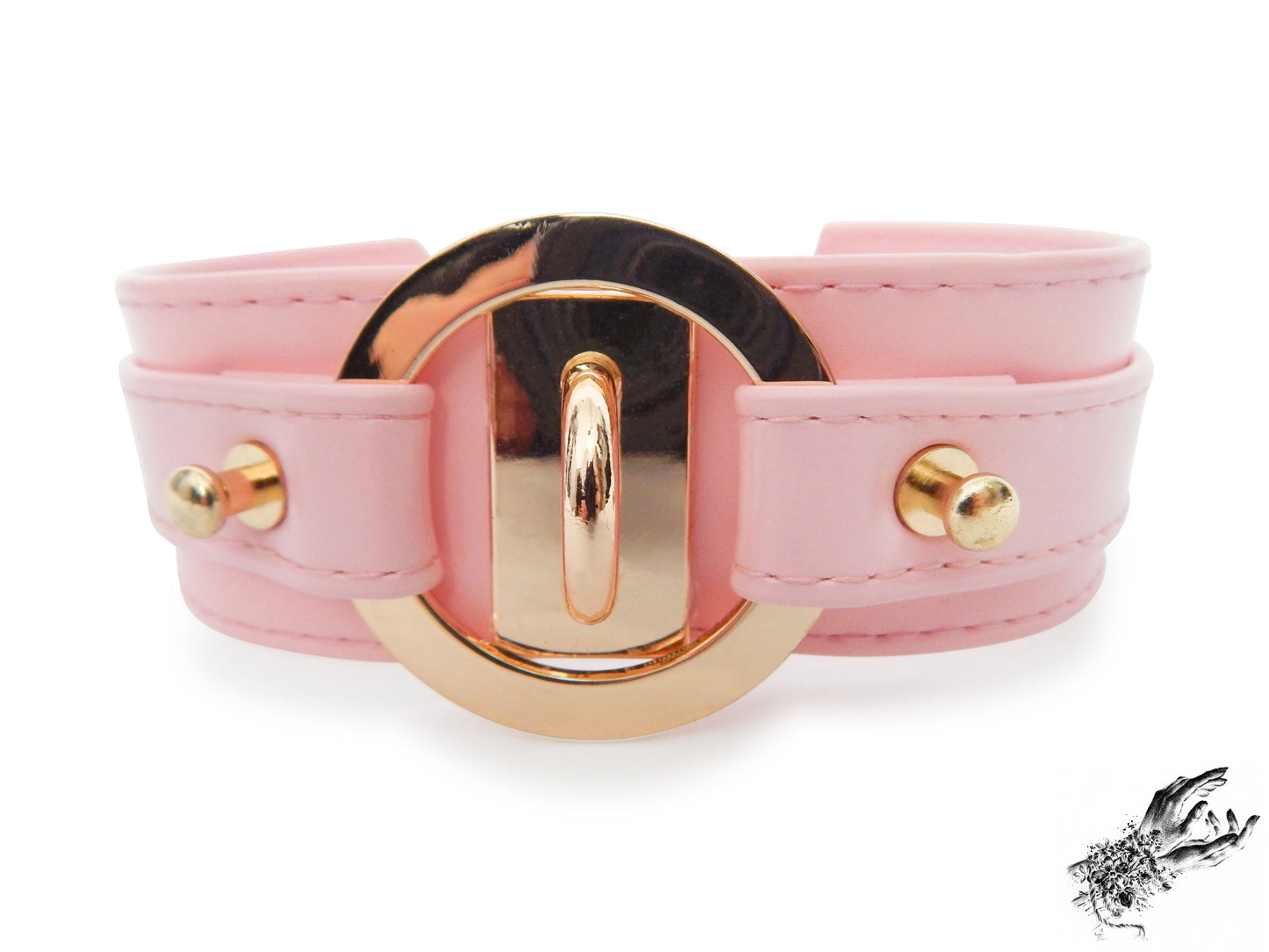 Pink and Gold Chunky O Ring Choker
