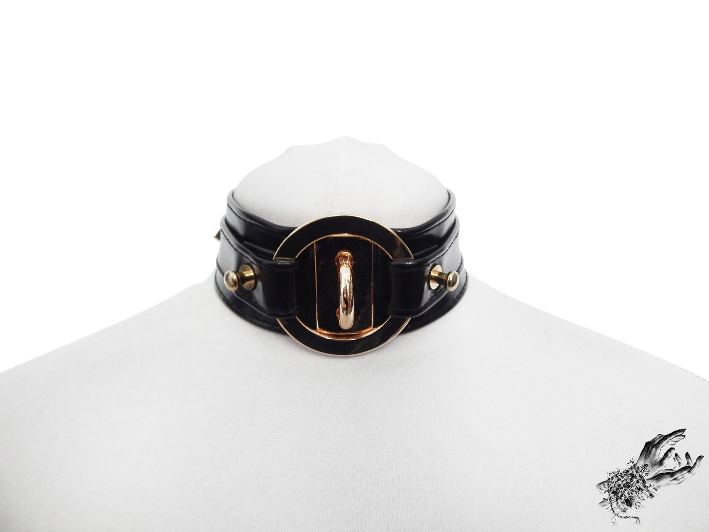 Black and Gold Chunky O Ring Choker