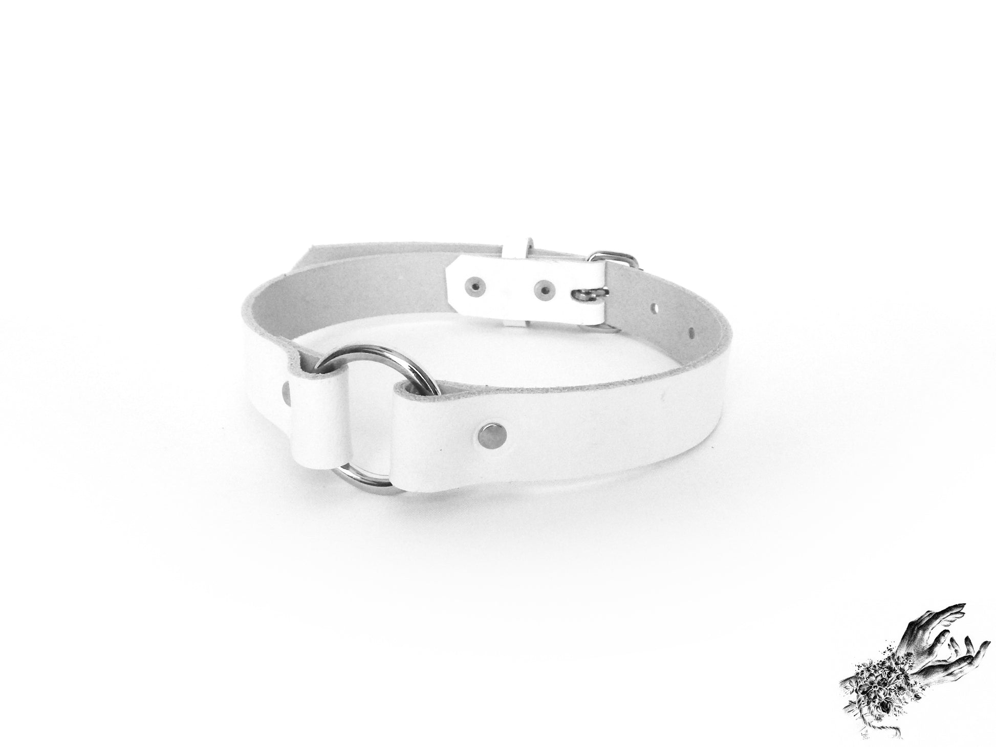 Black O Ring and Pentagram Choker - 8th Sin