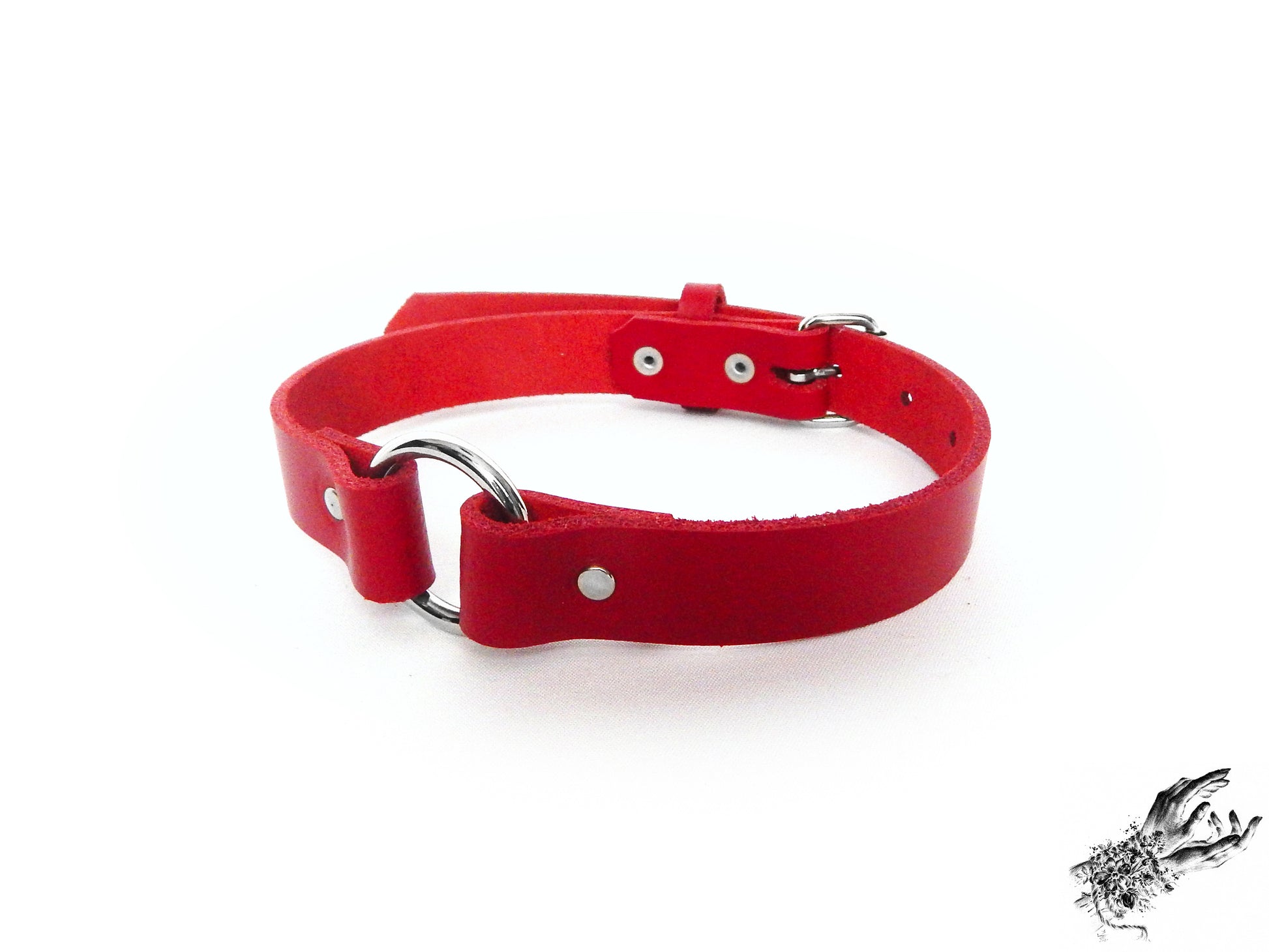 Black O Ring and Pentagram Choker - 8th Sin