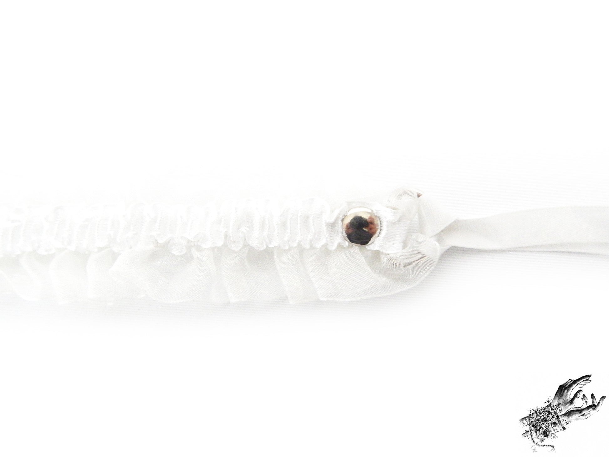 White Ruffled Bell 2-in-1 Choker/Garter - White Lace Collar - 8th Sin