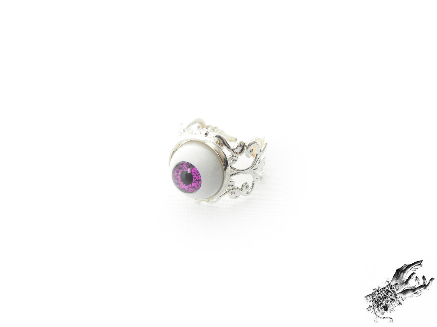 Antique Silver Eyeball Ring