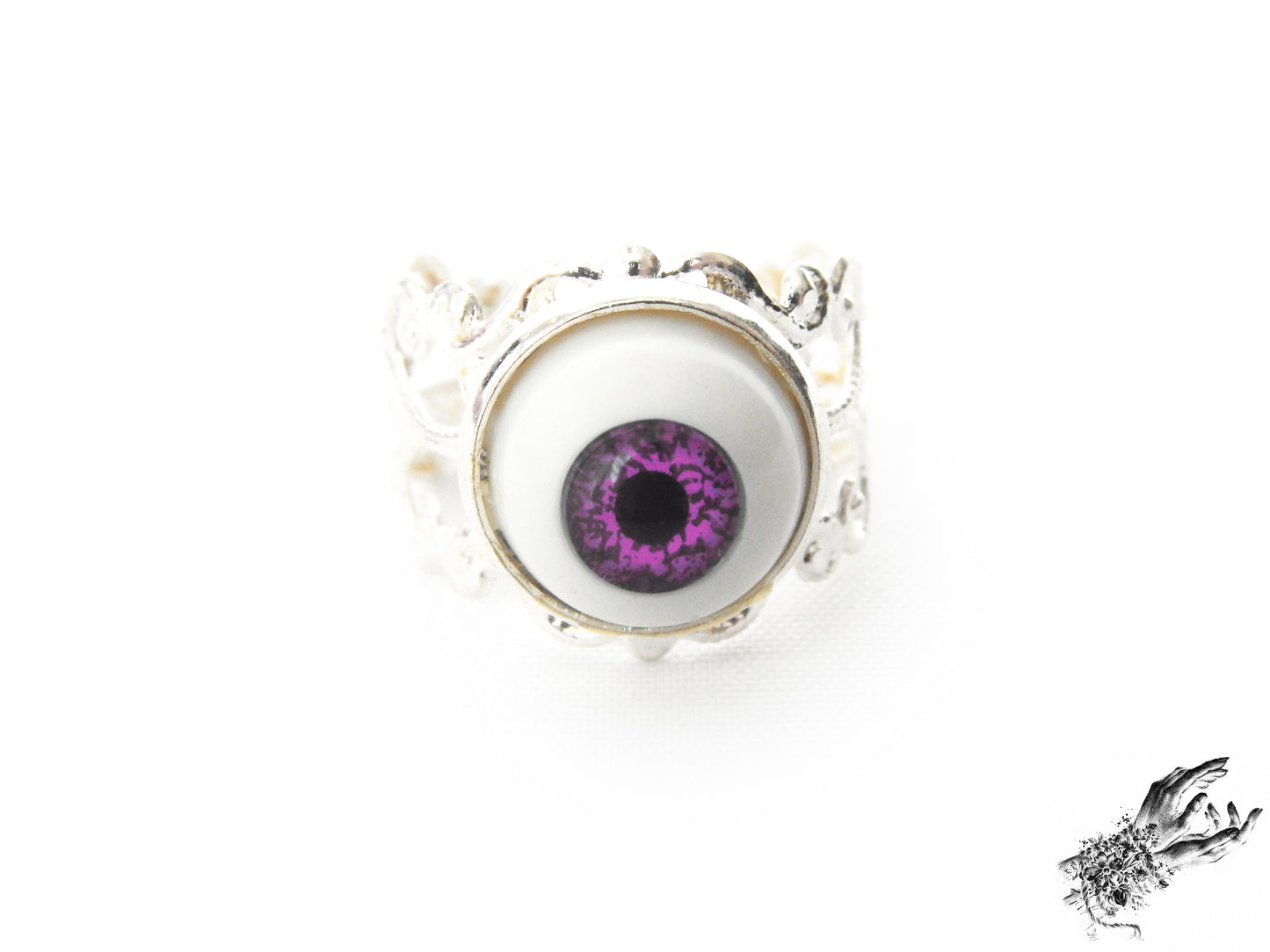 Antique Silver Eyeball Ring