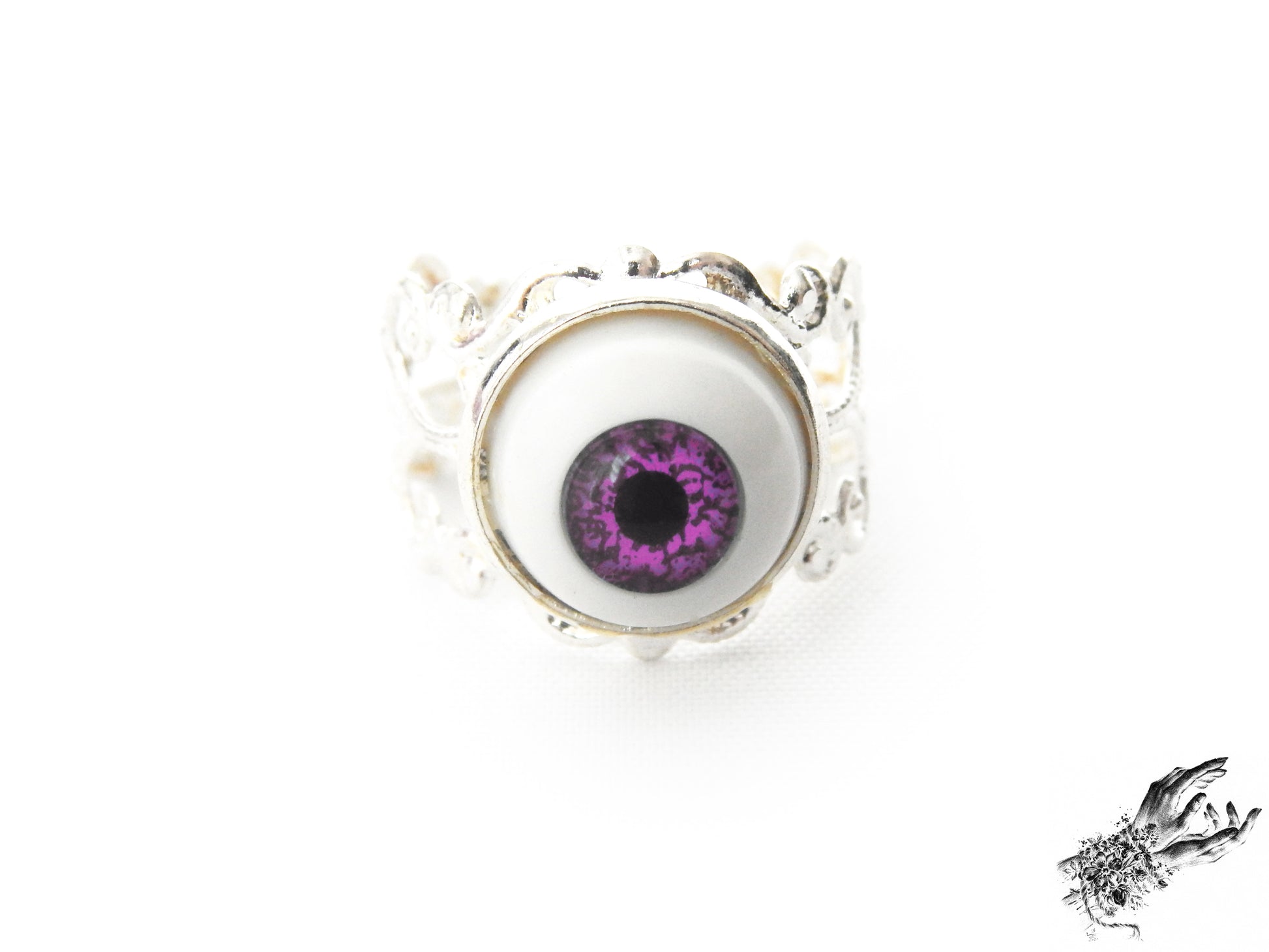 Antique Silver Eyeball Ring - 8th Sin