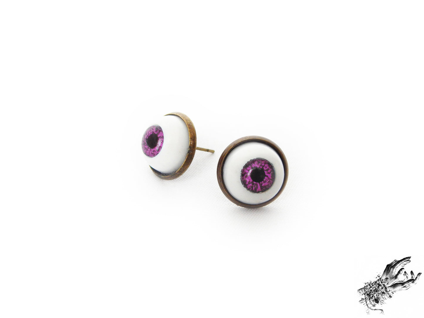 Antique Bronze Eyeball Stud Earrings - 8th Sin