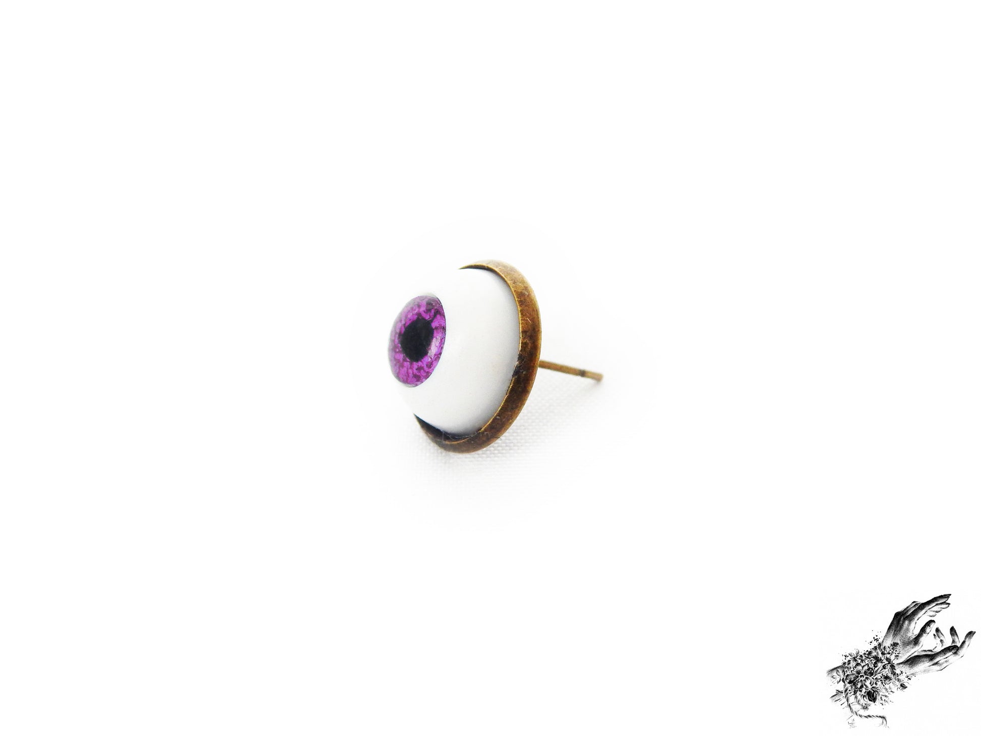 Antique Bronze Eyeball Stud Earrings - 8th Sin
