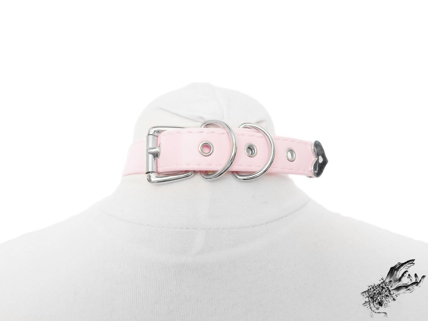 Half Pink and Half White O Ring Choker