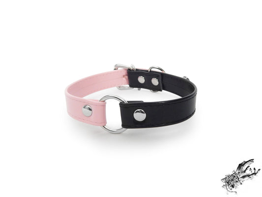 Half Black and Half Pink O Ring Choker