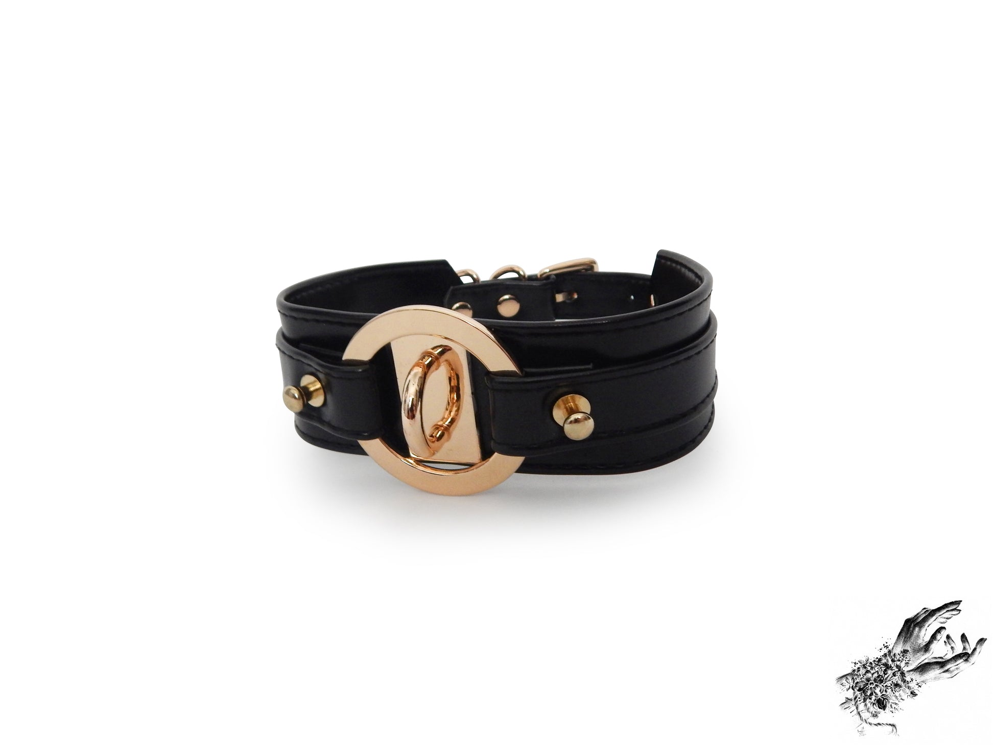 Black and Gold Chunky O Ring Choker - 8th Sin