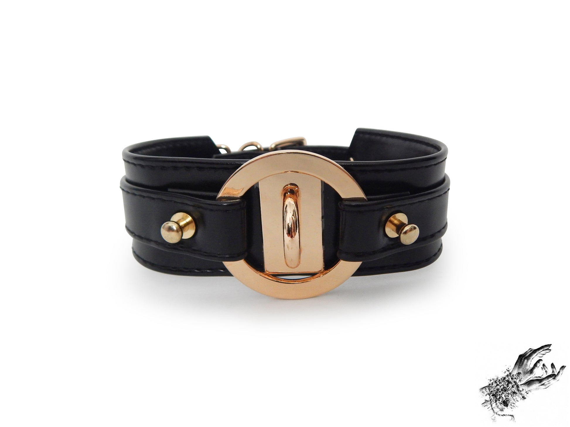 Black and Gold Chunky O Ring Choker - 8th Sin