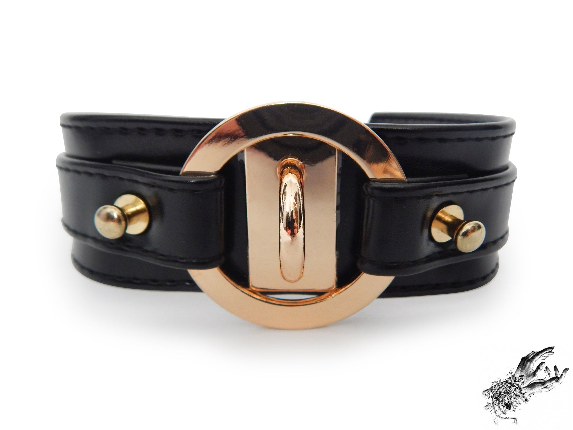 Black and Gold Chunky O Ring Choker - 8th Sin