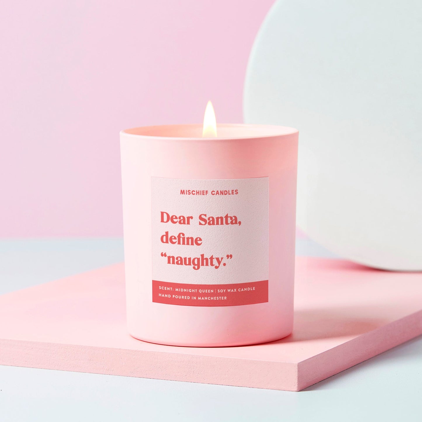Cheeky Christmas Candle Gift Dear Santa Define Naughty - Chilled Vibes (Eucalyptus & Fresh Citrus) / 20cl - 160g Candle / Candle Only