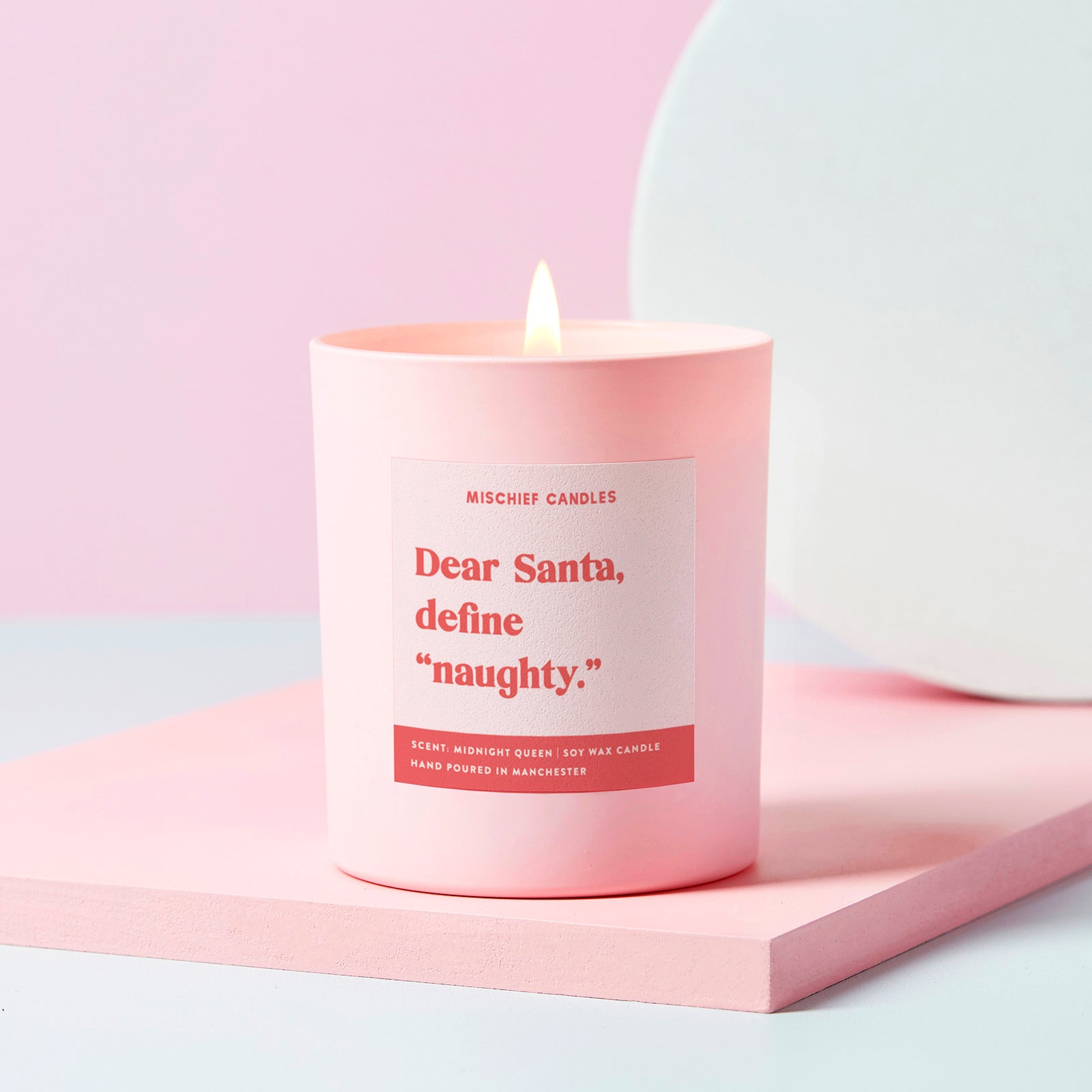 Cheeky Christmas Candle Gift Dear Santa Define Naughty - Chilled Vibes (Eucalyptus & Fresh Citrus) / 20cl - 160g Candle / Candle Only