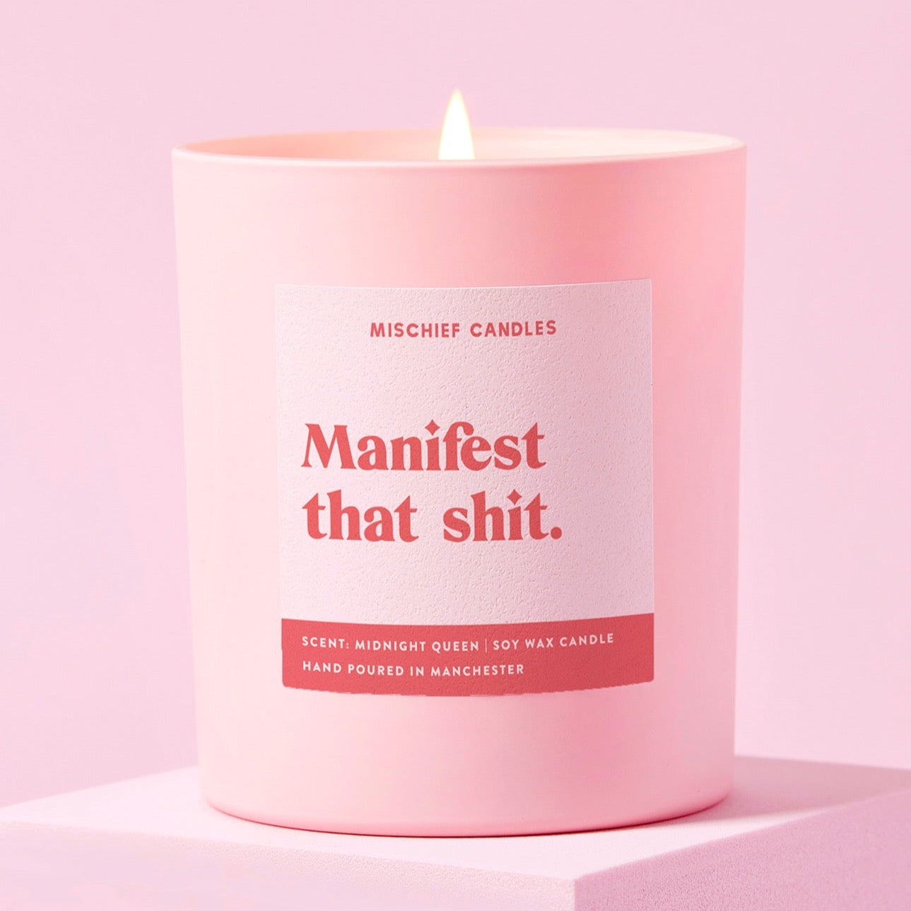 Manifesting Gift Funny Positivity Candle Manifest That Shit - Chilled Vibes (Eucalyptus & Fresh Citrus) / 20cl - 160g Candle / Candle Only