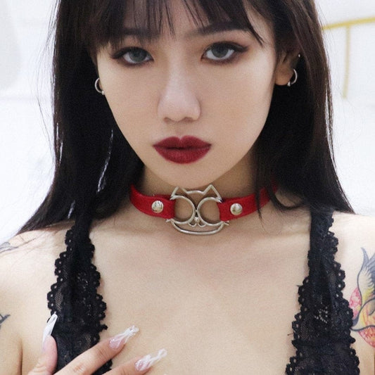 Red Cat Choker - LARGE SIZE - 8th Sin
