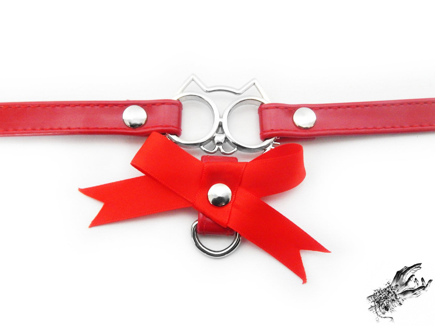 Red Cat Ribbon Choker - LARGE SIZE