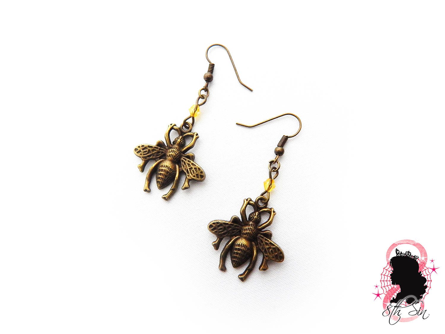 Antique Bronze Bee Earrings - 8th Sin