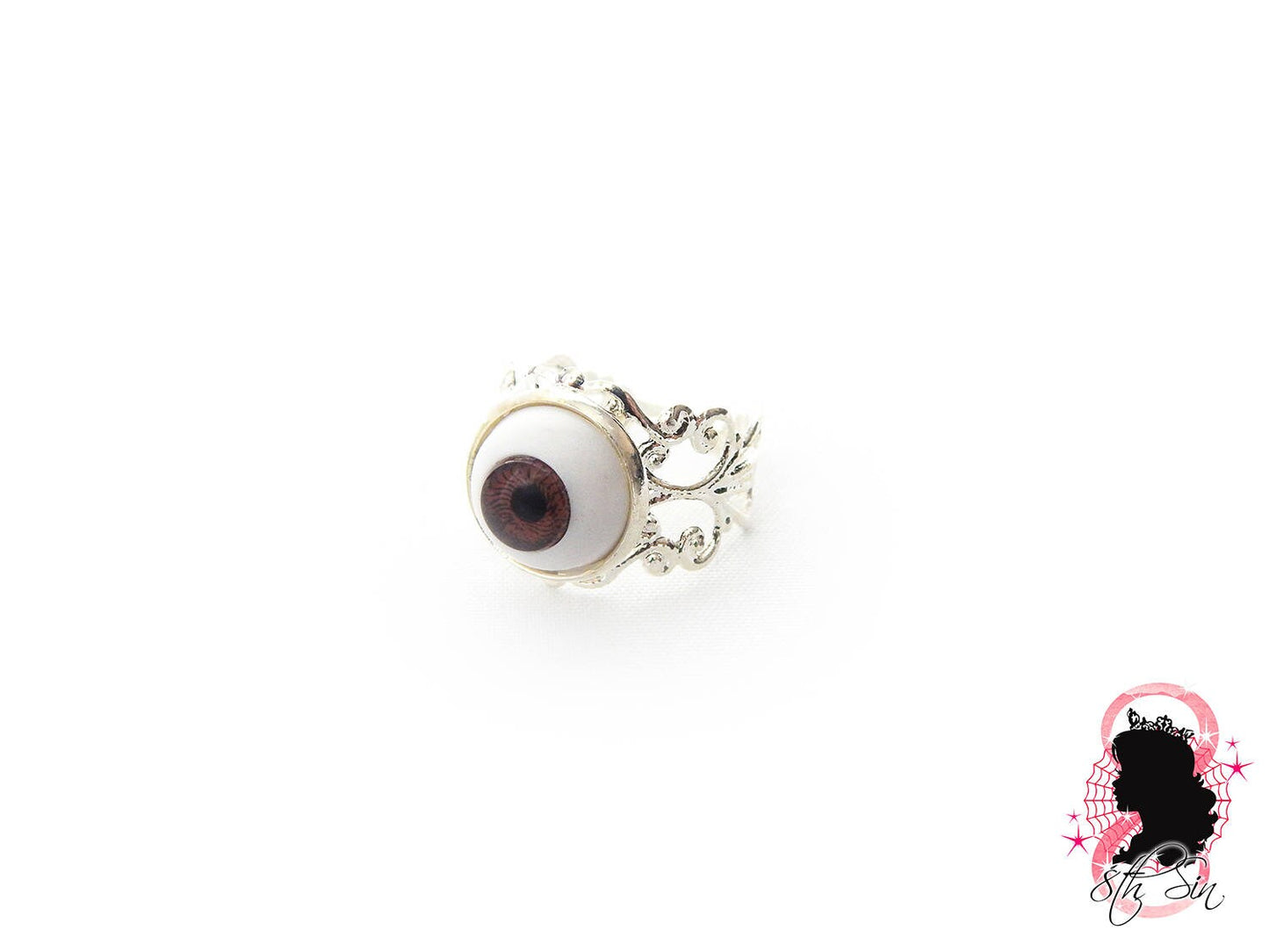 Antique Silver Eyeball Ring - 8th Sin