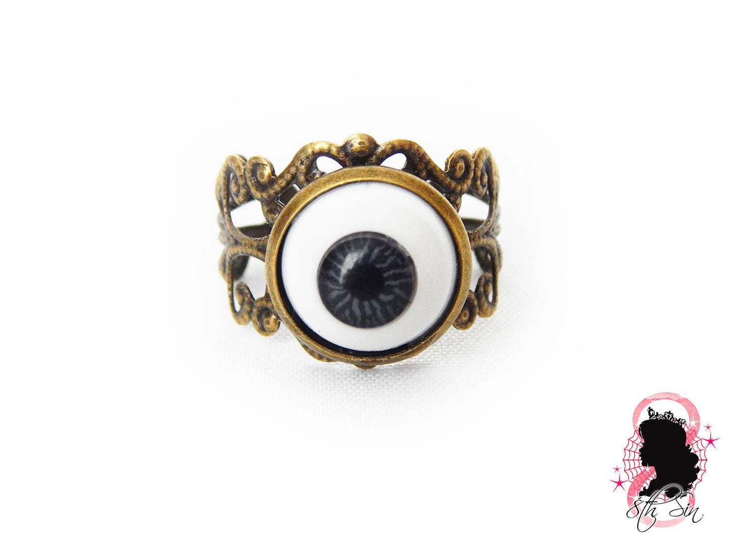 Antique Bronze Eyeball Ring