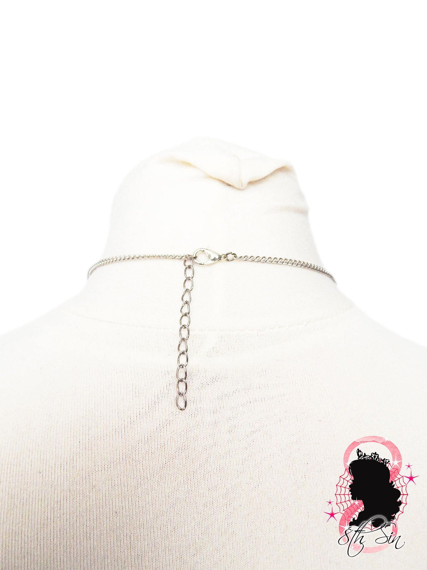 Antique Silver Pearl Moon Necklace - 8th Sin