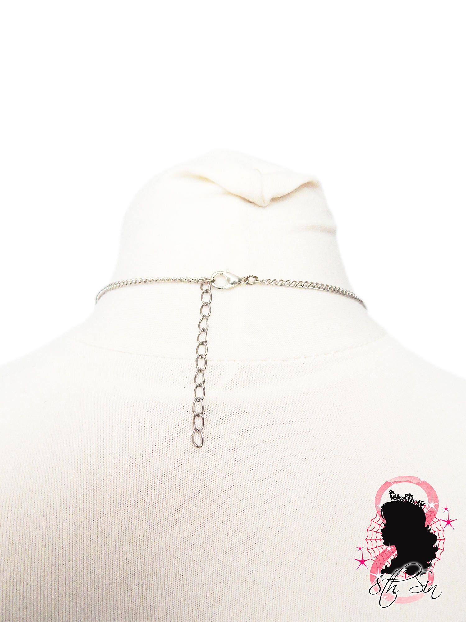 Antique Silver Pearl Moon Necklace - 8th Sin