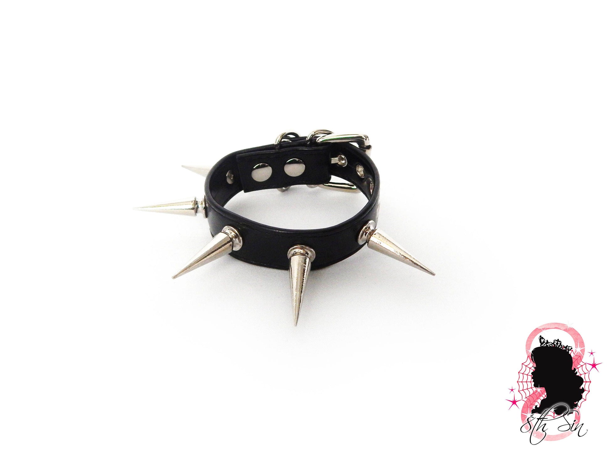 Black Spike Studded Wristband - 8th Sin