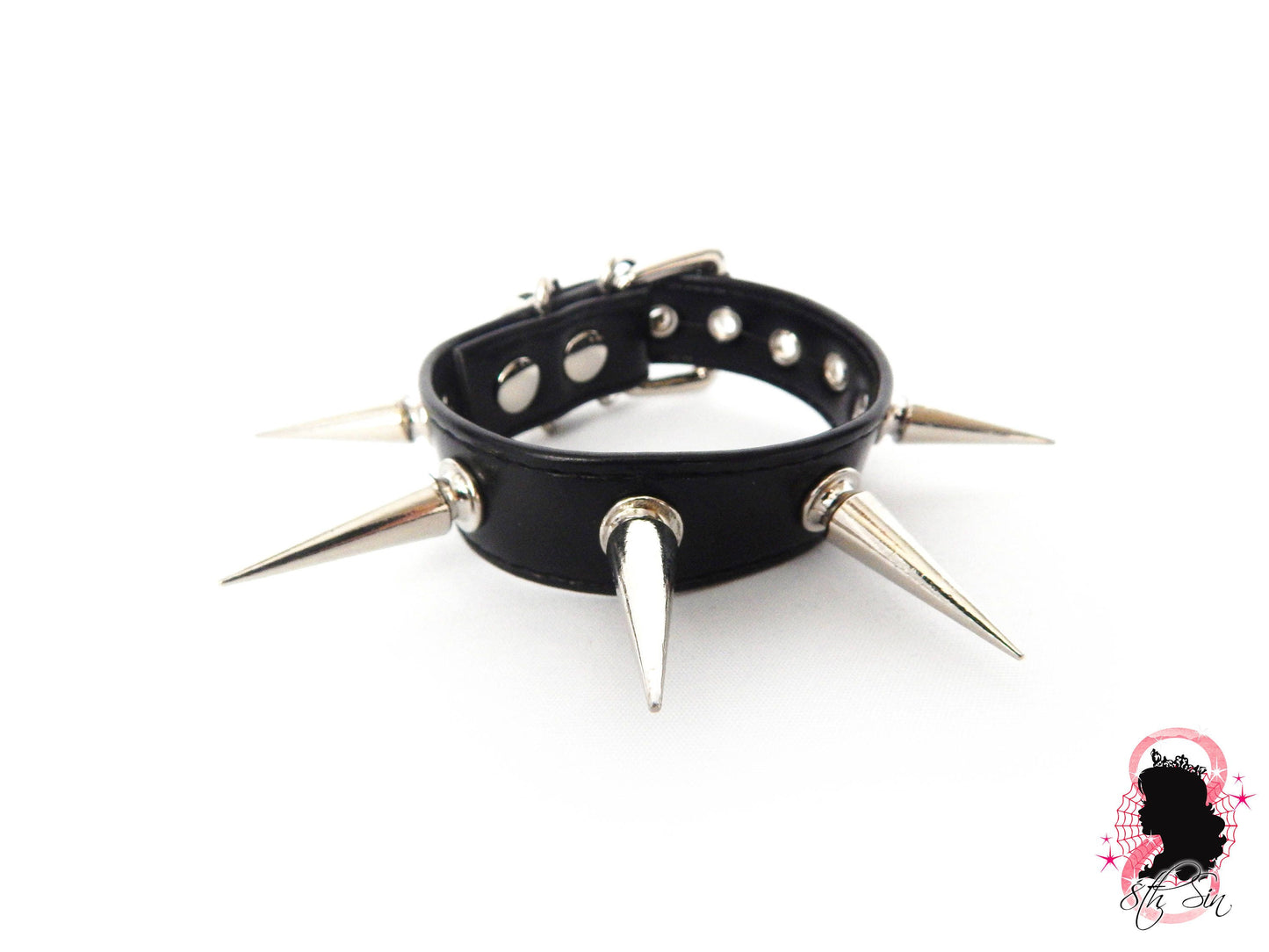 Black Spike Studded Wristband - 8th Sin