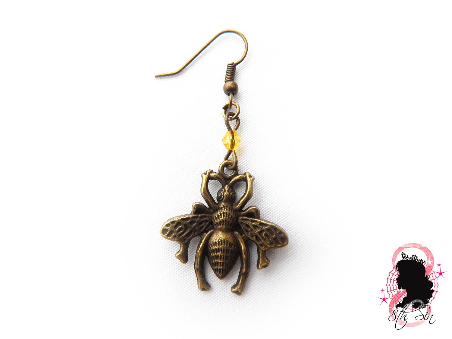 Antique Bronze Bee Earrings - 8th Sin