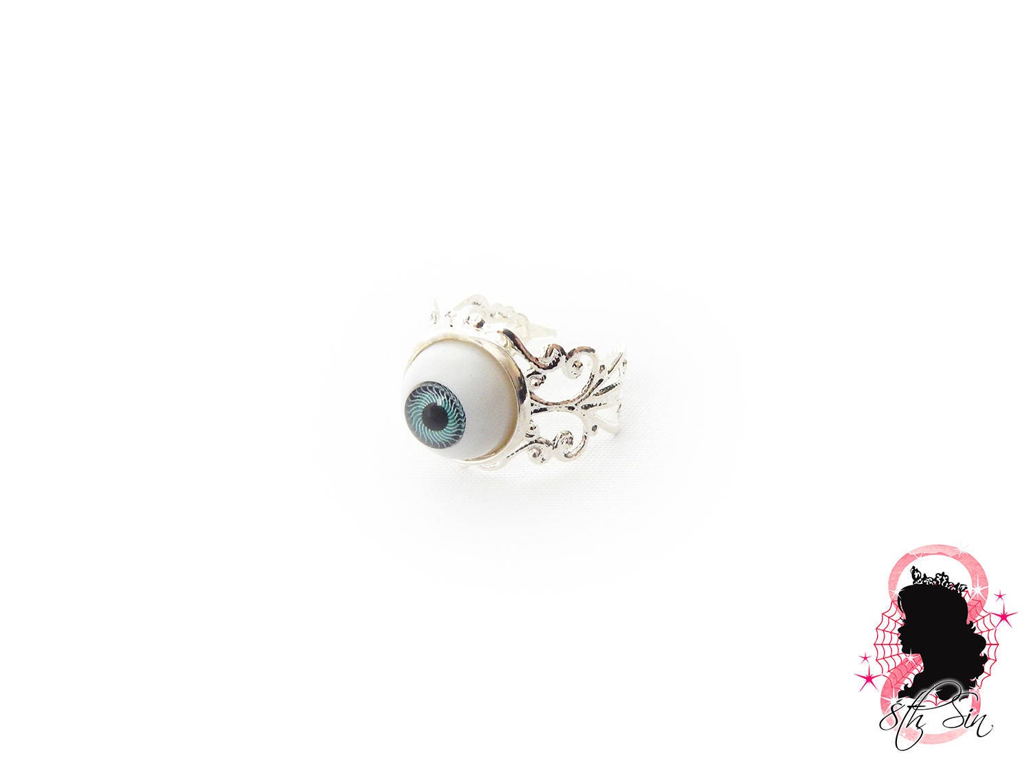 Antique Silver Eyeball Ring - 8th Sin