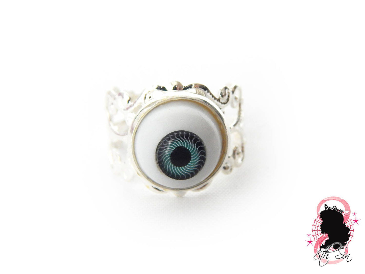 Antique Silver Eyeball Ring - 8th Sin