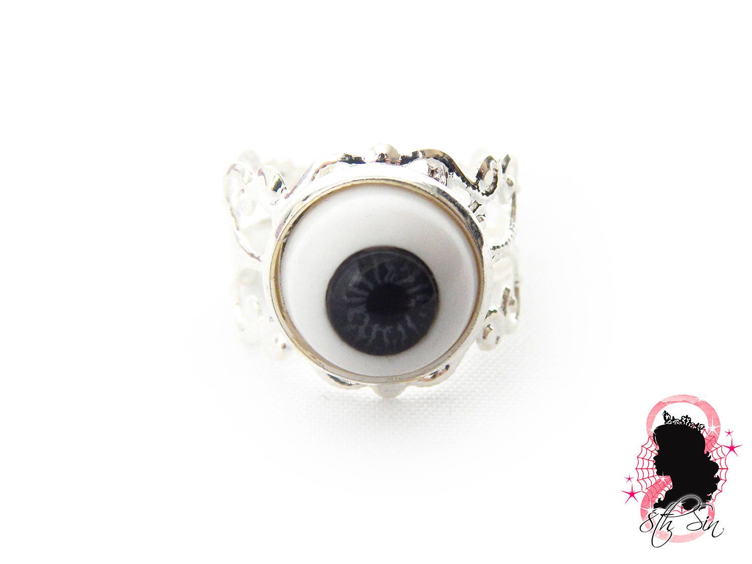 Antique Silver Eyeball Ring - 8th Sin