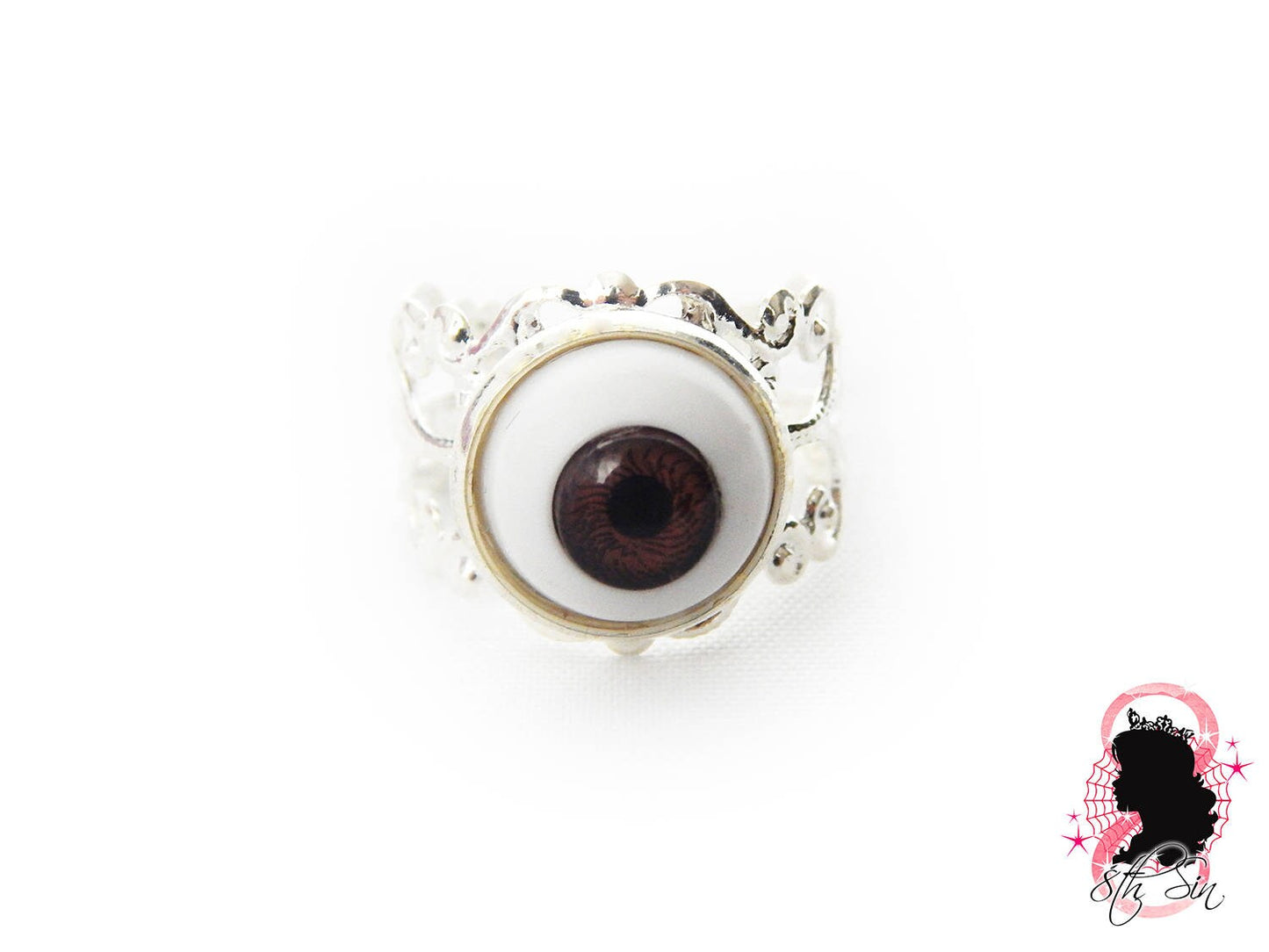 Antique Silver Eyeball Ring - 8th Sin
