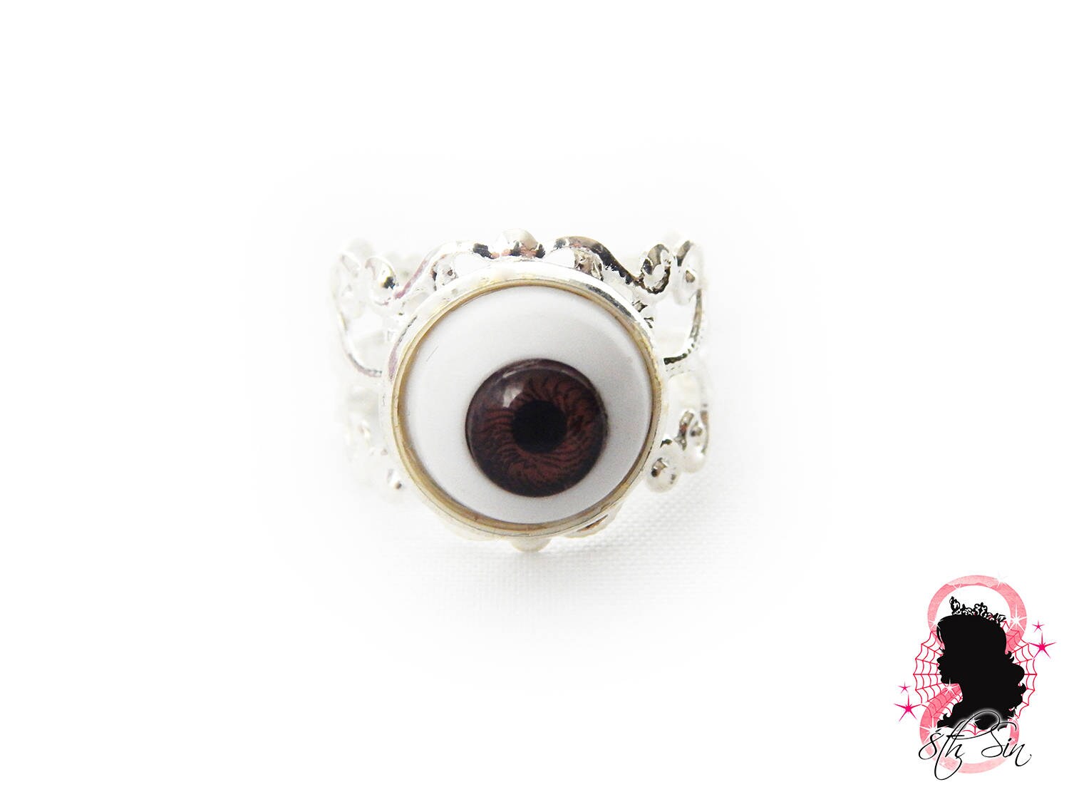 Antique Silver Eyeball Ring - 8th Sin