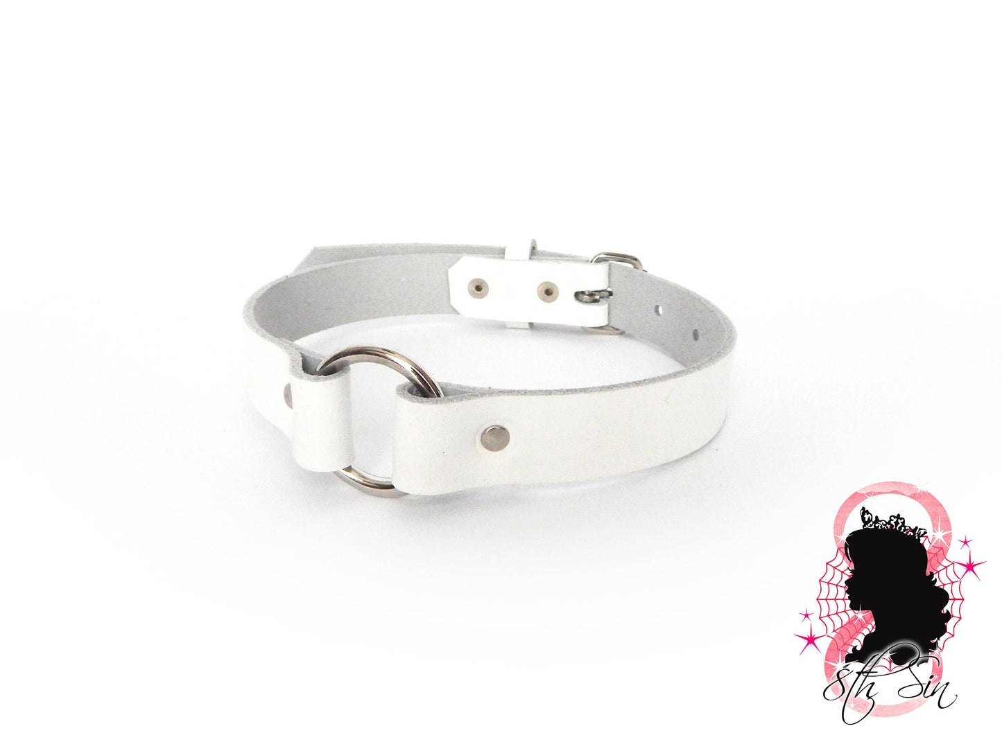 Black O Ring and Amethyst Heart Choker - 8th Sin