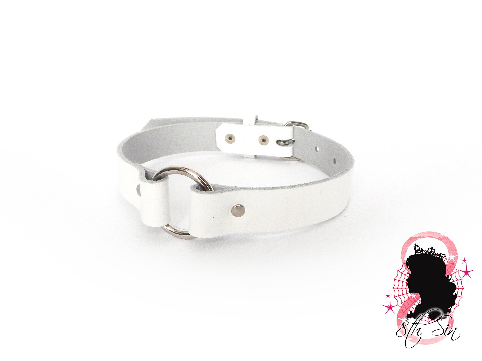 Black O Ring and Amethyst Heart Choker - 8th Sin