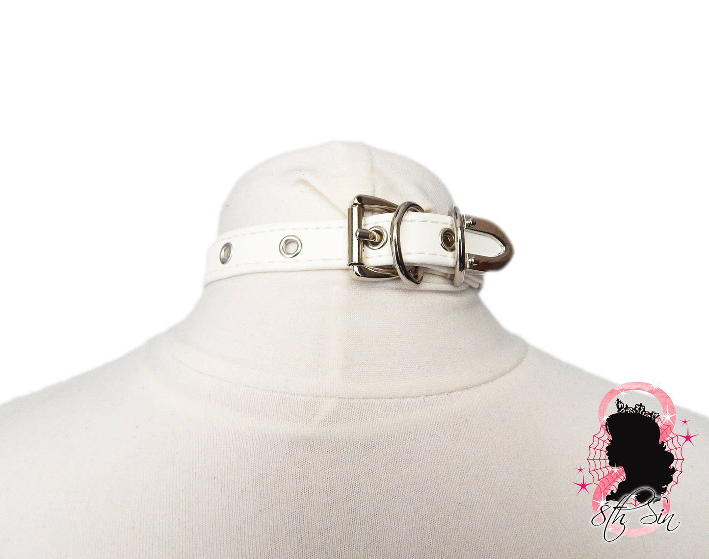 White Bow and Bell Choker