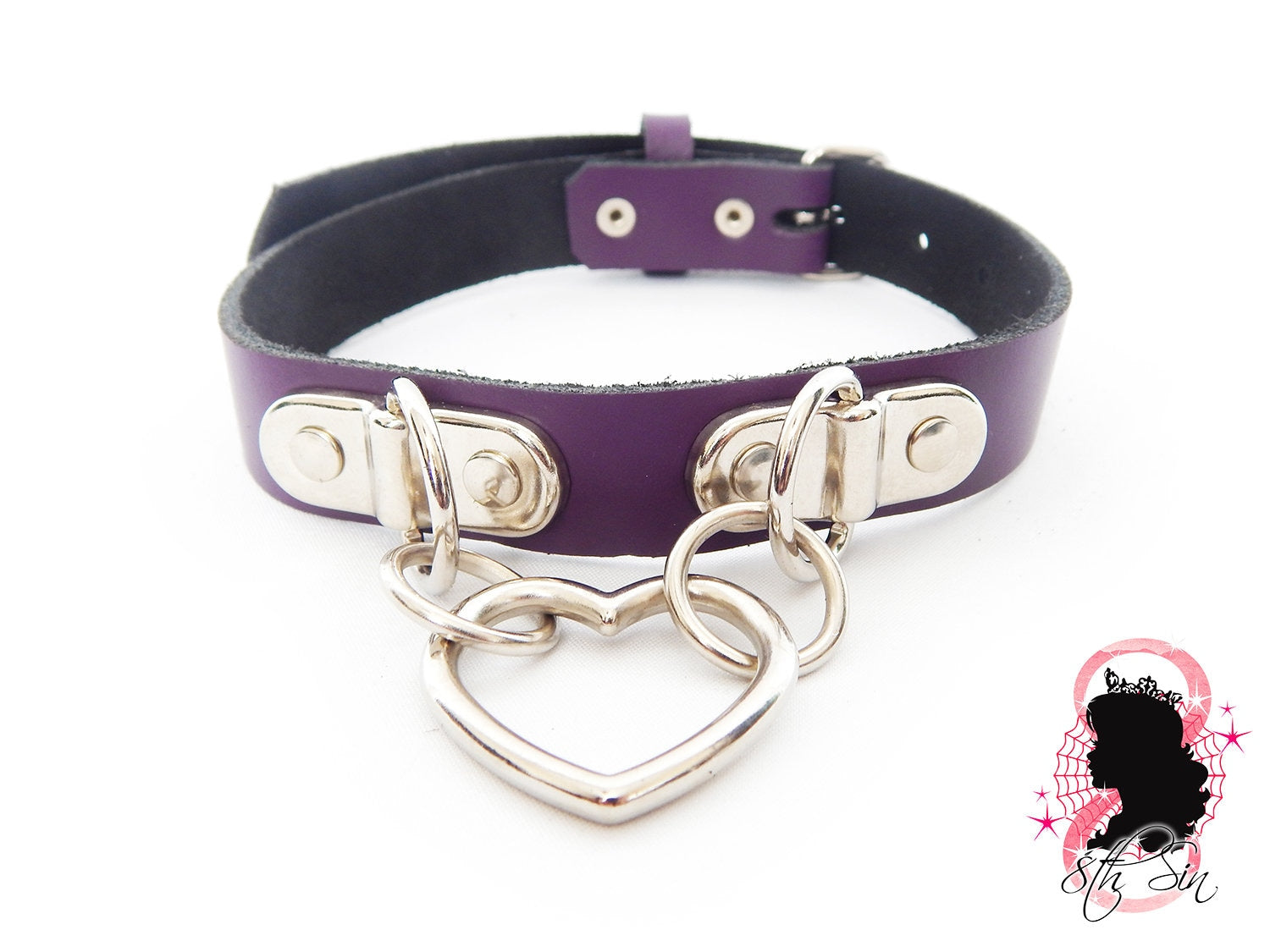 Purple Bound Heart Ring Choker – 8th Sin - Main Image