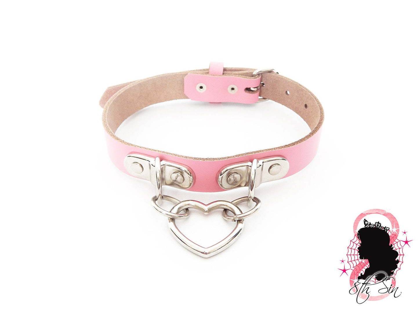 Pink Bound Heart Ring Choker