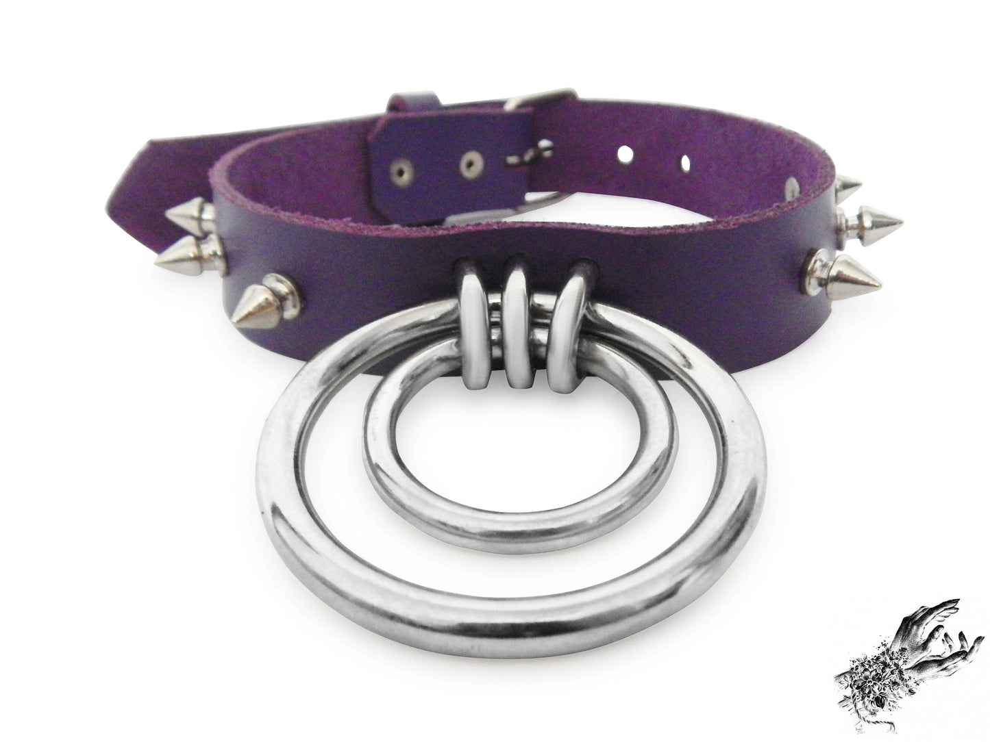 Purple Studded Double O Ring Choker