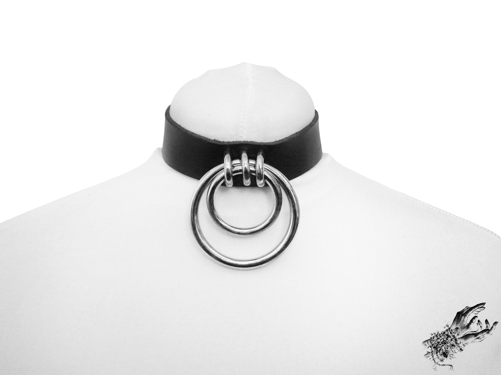 Black Double O Ring Choker - 8th Sin
