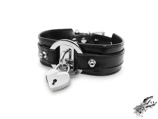 Black Faux Leather Chunky O Ring Choker - 8th Sin