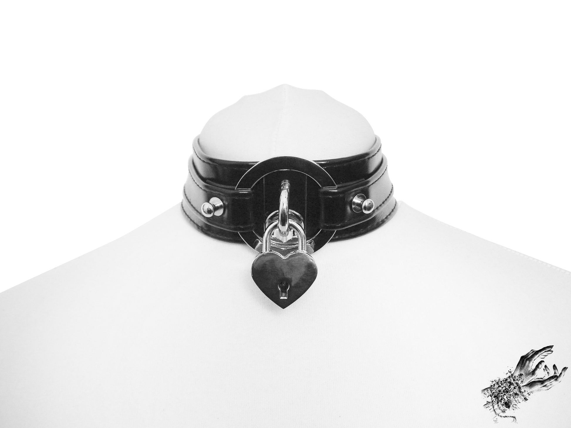 Black Faux Leather Chunky O Ring Choker - 8th Sin