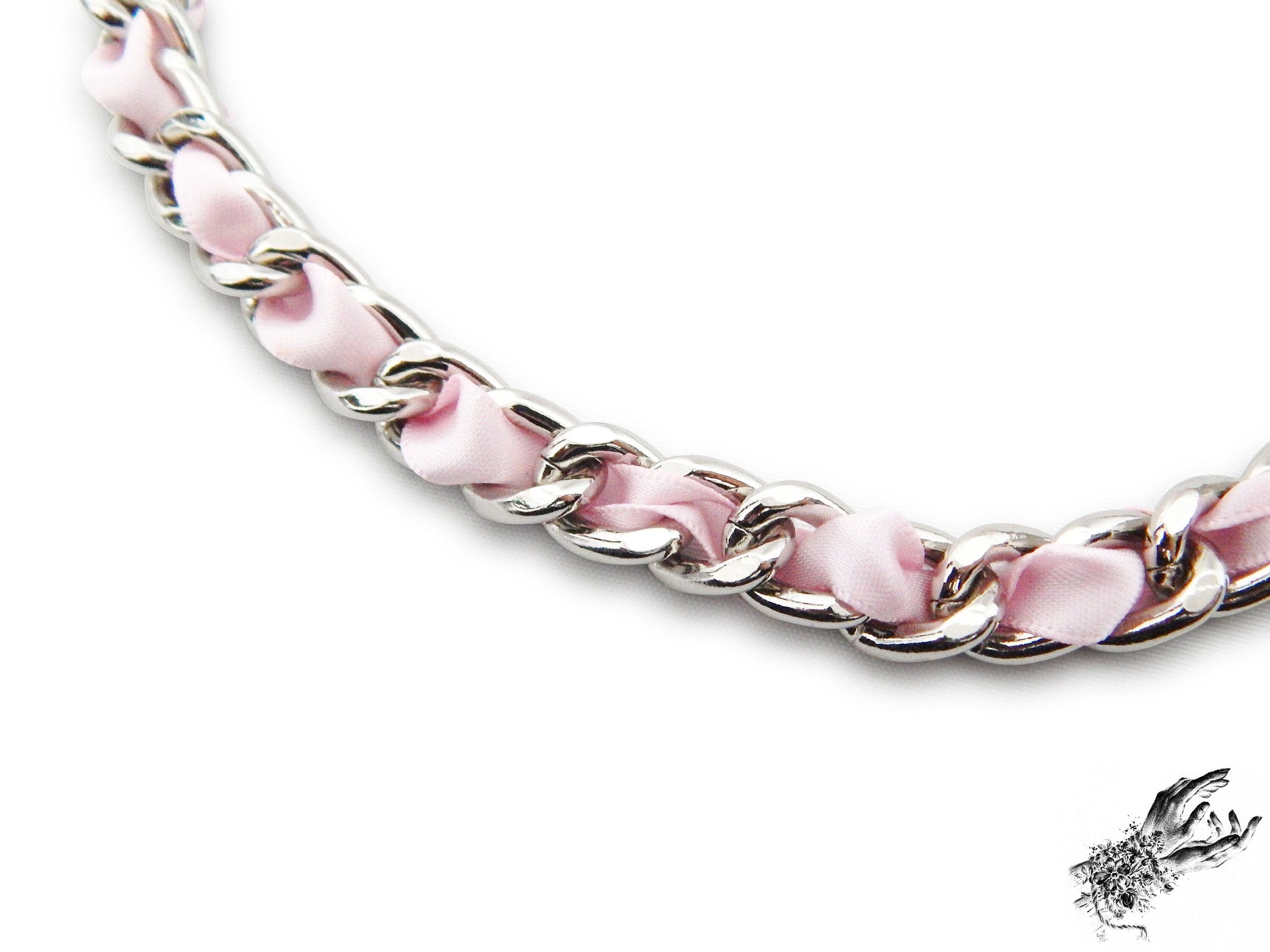 Pink Ribbon Chain and Heart Padlock Choker - 8th Sin
