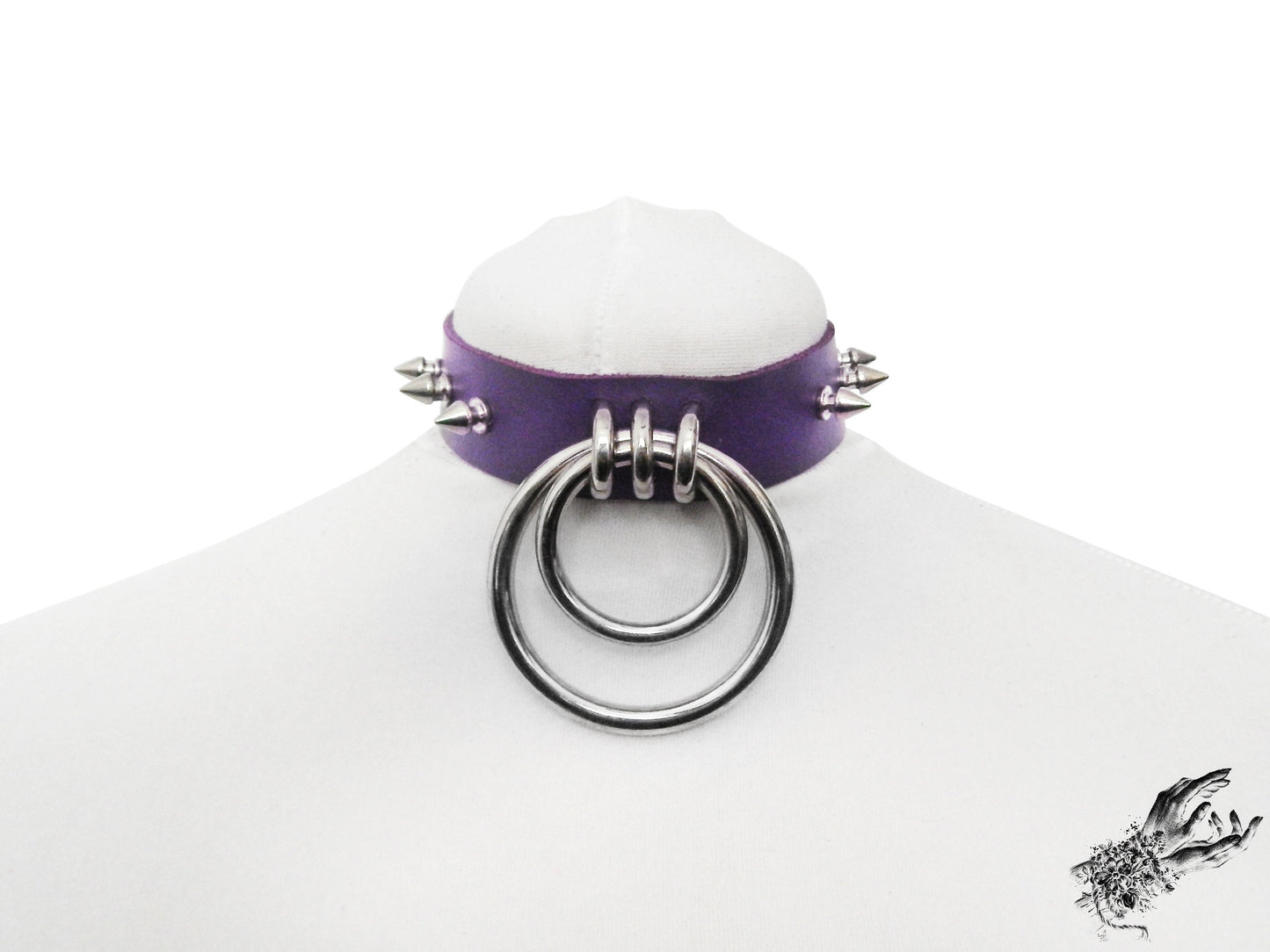 Purple Studded Double O Ring Choker