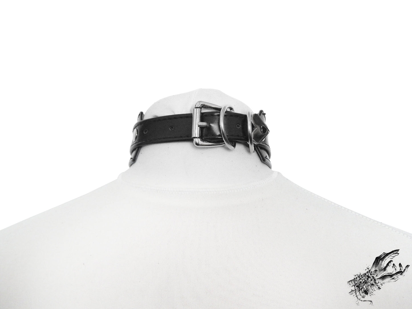 Black Faux Leather Chunky O Ring Choker - 8th Sin