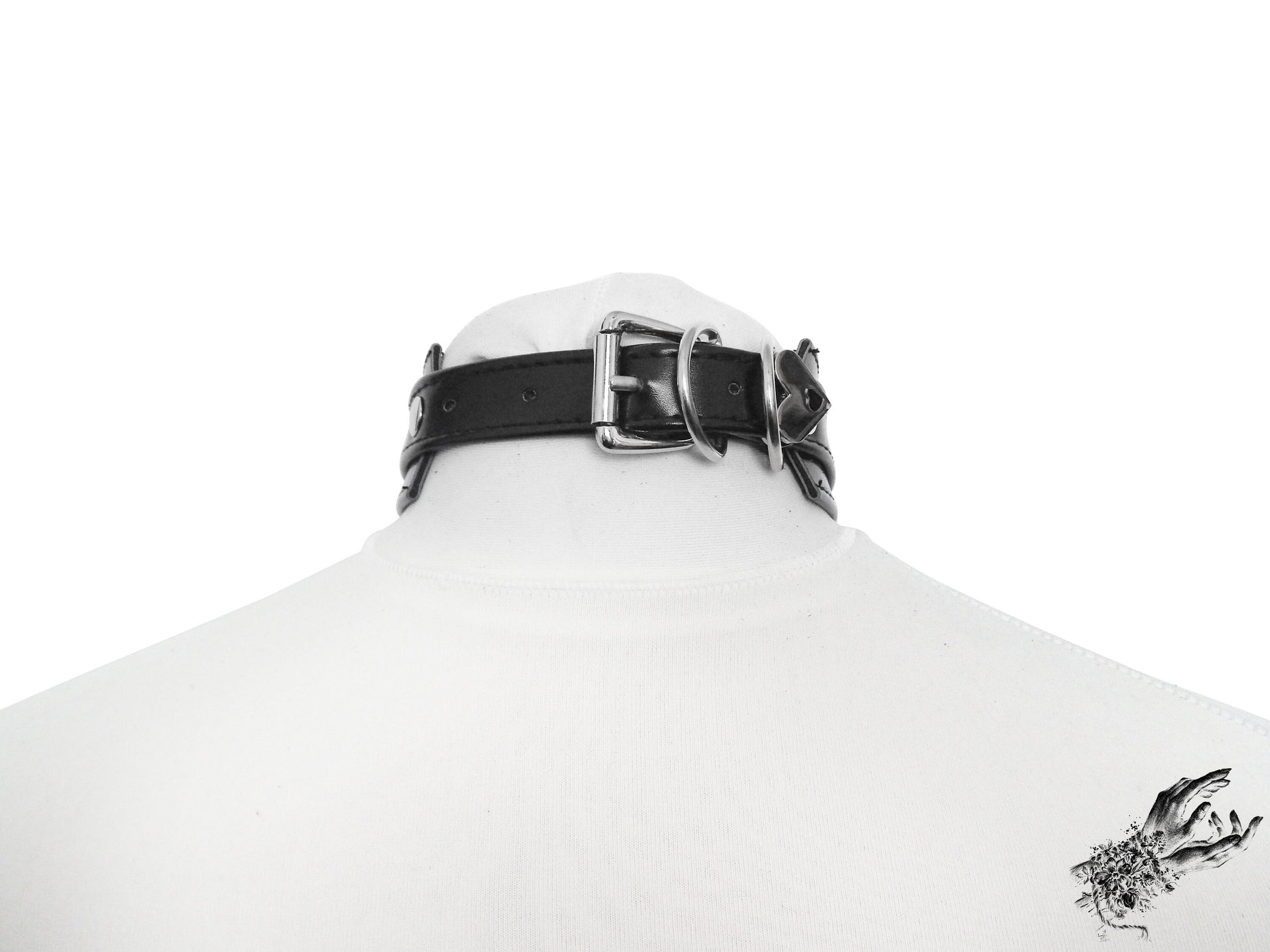 Black Faux Leather Chunky O Ring Choker - 8th Sin