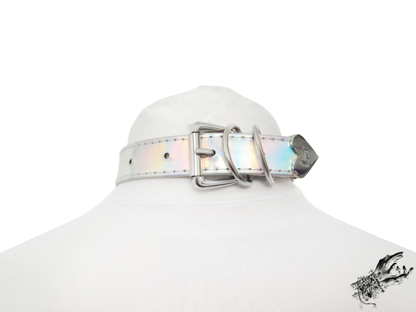 Holographic Silver O Ring Choker