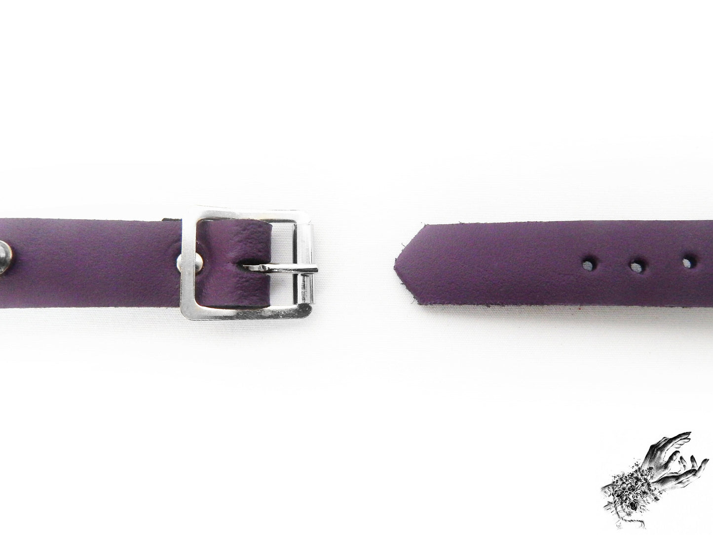 Purple Leather O Ring Ankle Cuffs