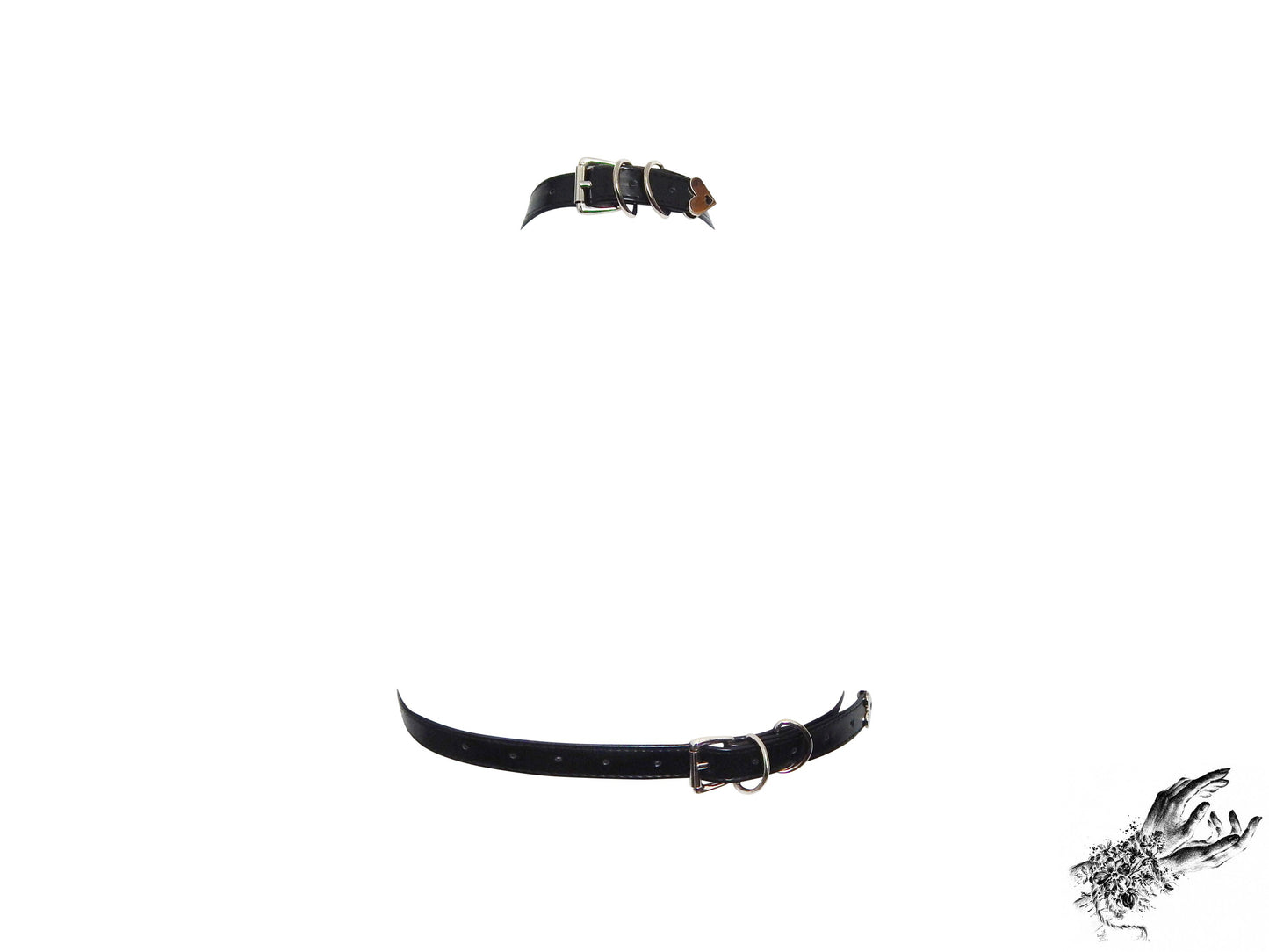 Black Faux Leather D Ring Harness Bra - 8th Sin